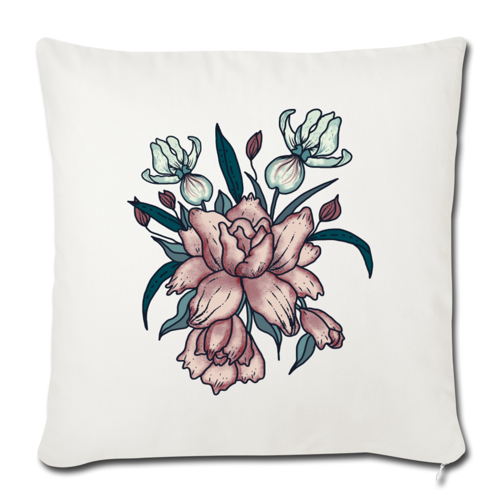 Sofakissen mit Füllung 44 x 44 cm - "Vintage-Orchideen" - Hinter dem Mond