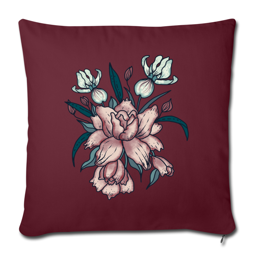 Sofakissen mit Füllung 44 x 44 cm - "Vintage-Orchideen" - Hinter dem Mond