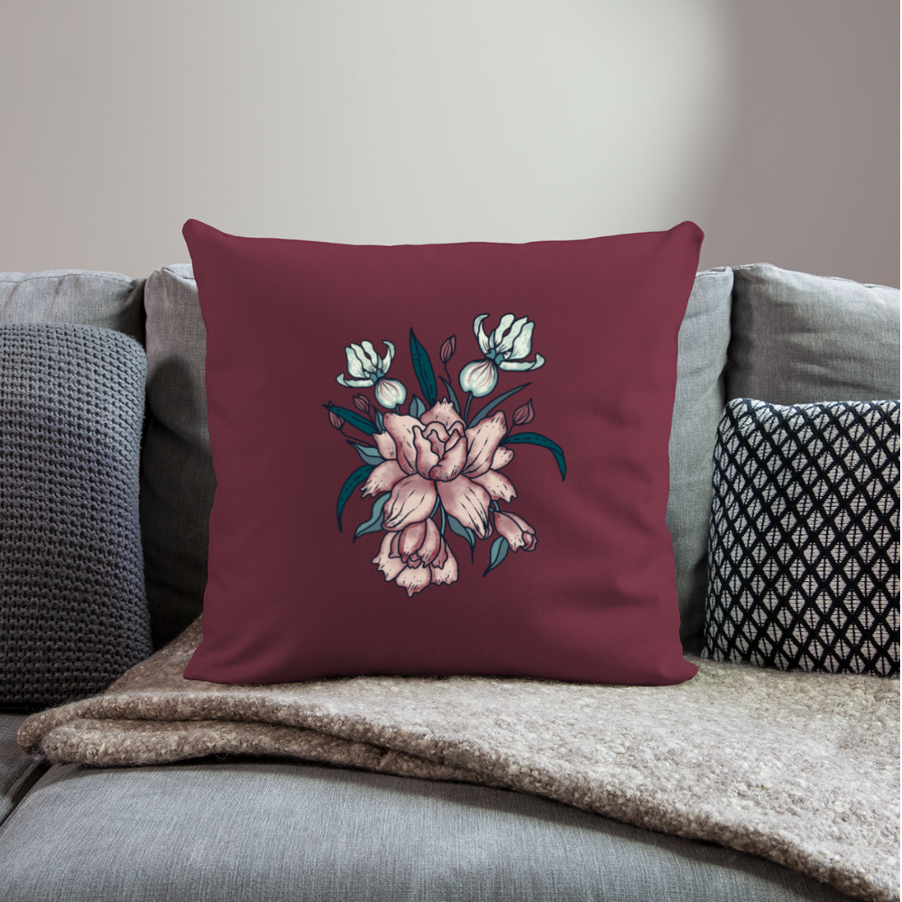 Sofakissen mit Füllung 44 x 44 cm - "Vintage-Orchideen" - Hinter dem Mond