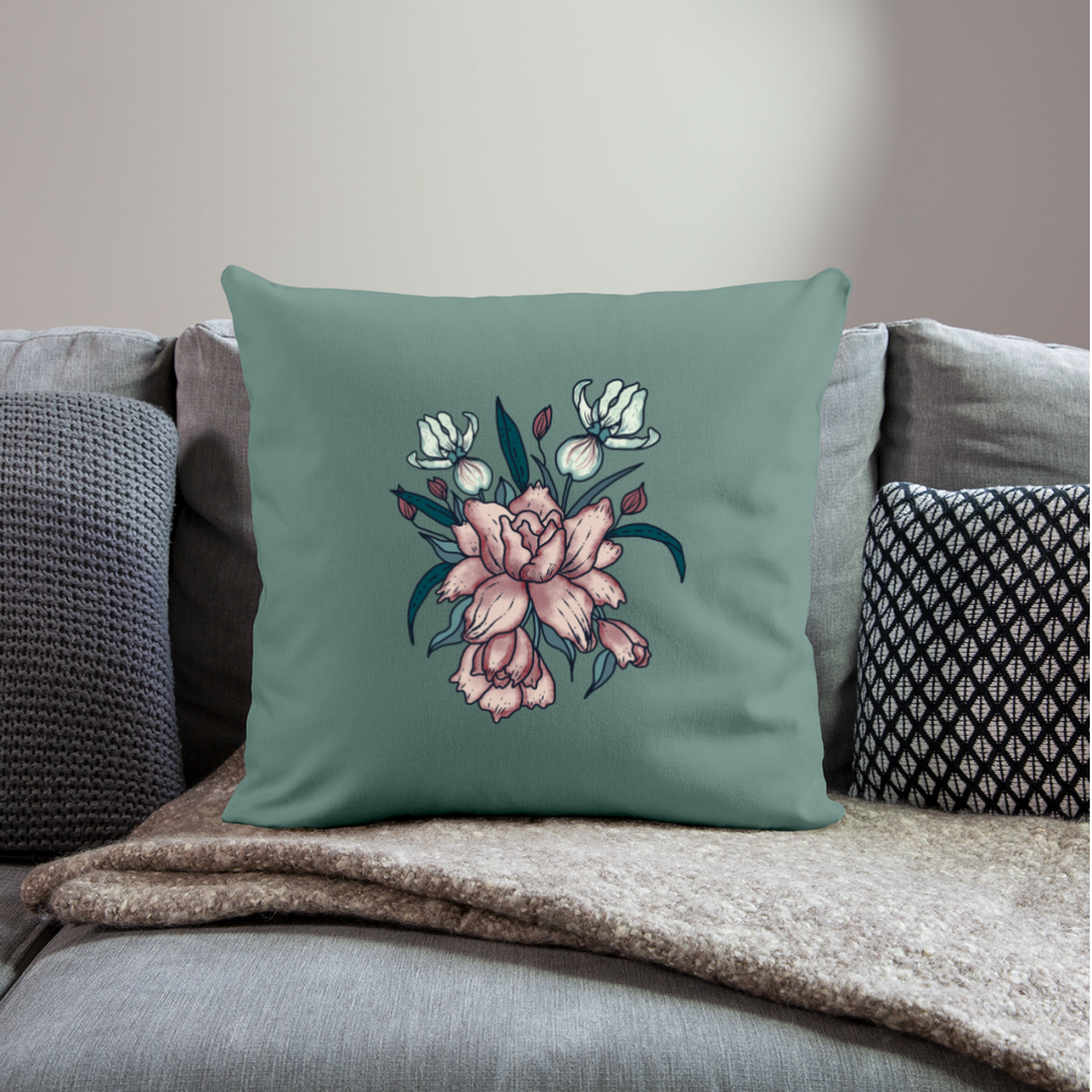 Sofakissen mit Füllung 44 x 44 cm - "Vintage-Orchideen" - Hinter dem Mond