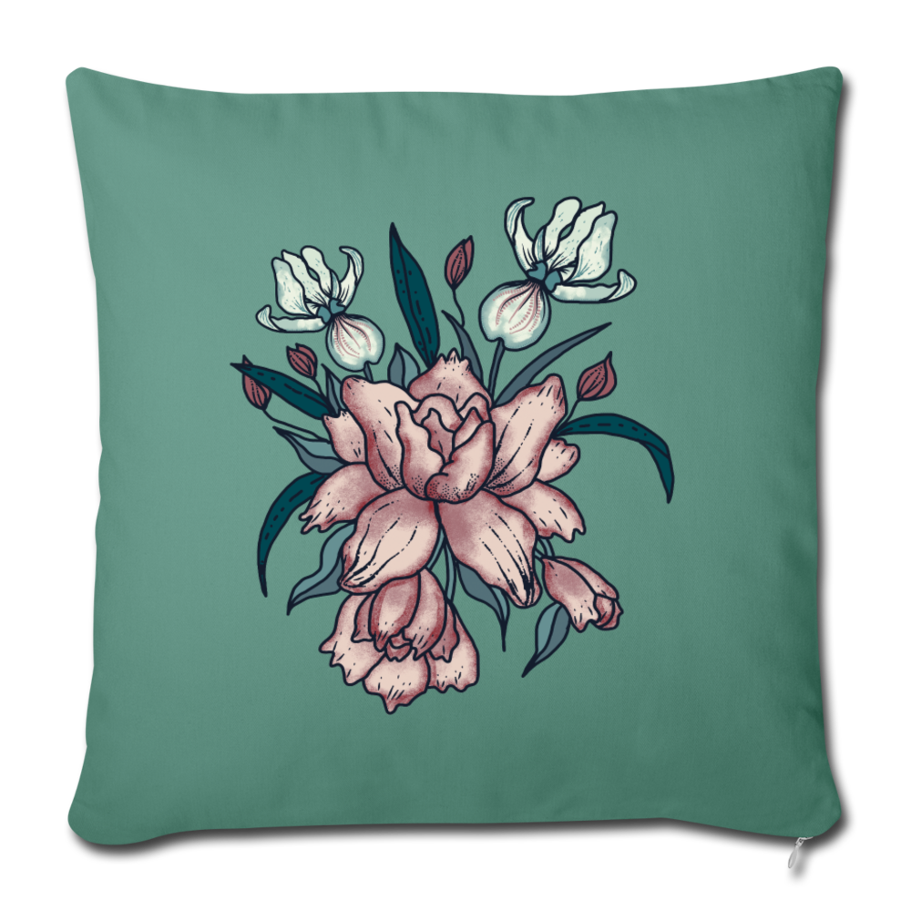Sofakissenbezug 44 x 44 cm - "Vintage-Orchideen" - Hinter dem Mond
