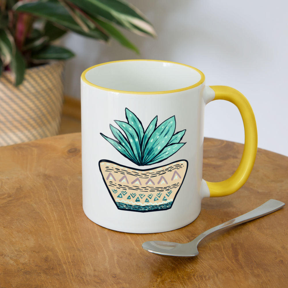 Tasse zweifarbig - Aloe Vera - Hinter dem Mond