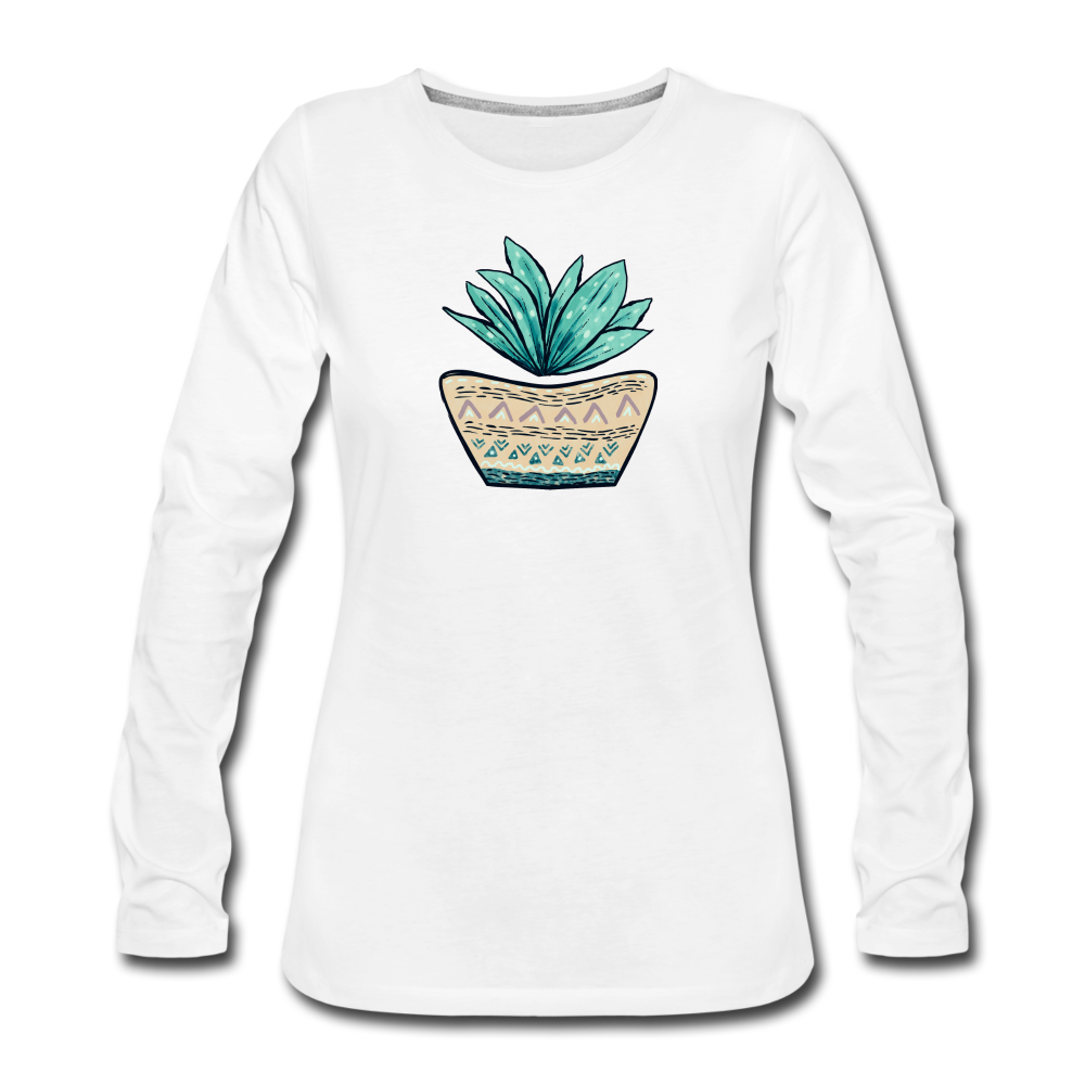 Frauen Premium Langarmshirt - Aloe Vera - Hinter dem Mond