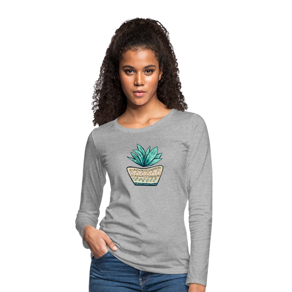 Frauen Premium Langarmshirt - Aloe Vera - Hinter dem Mond
