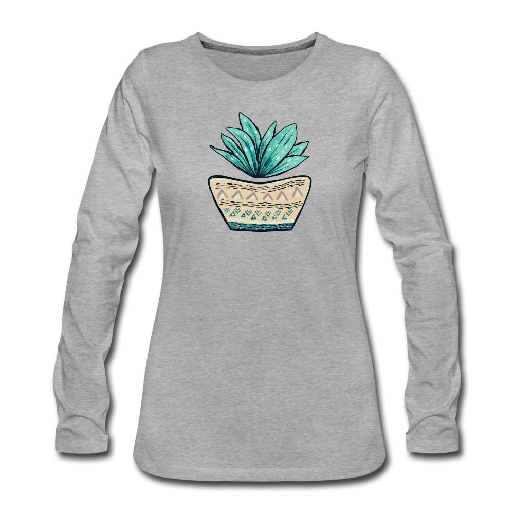 Frauen Premium Langarmshirt - Aloe Vera - Hinter dem Mond