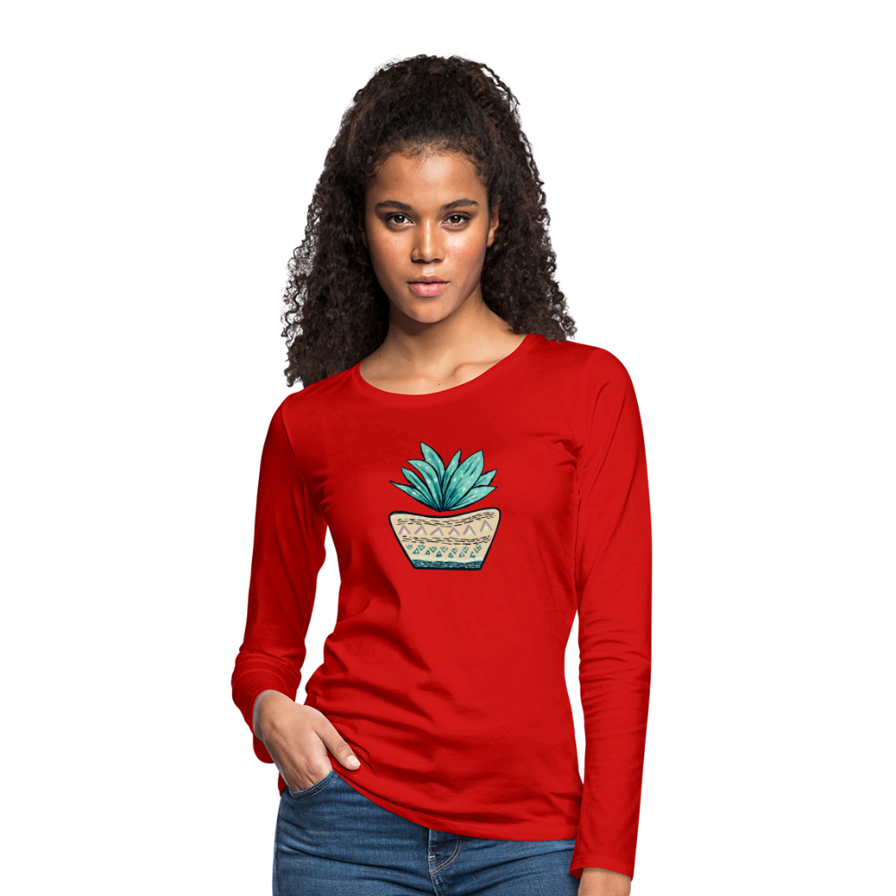 Frauen Premium Langarmshirt - Aloe Vera - Hinter dem Mond