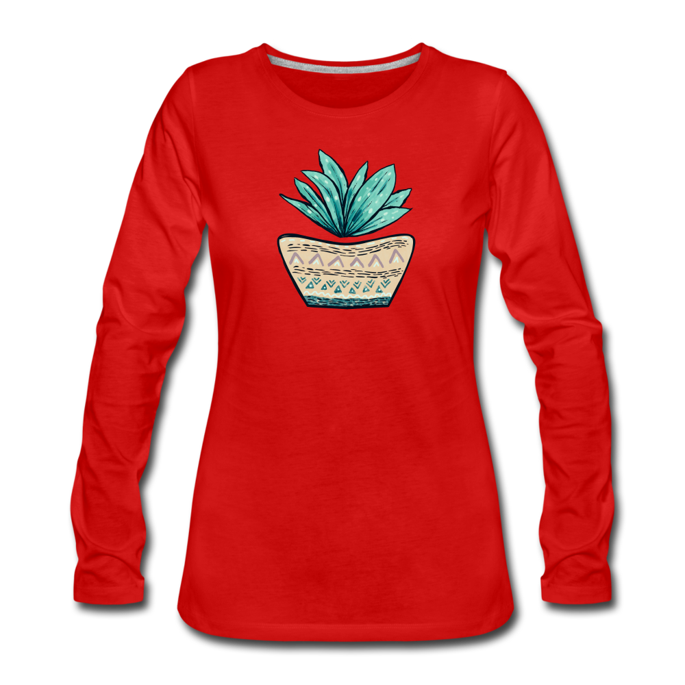 Frauen Premium Langarmshirt - Aloe Vera - Hinter dem Mond