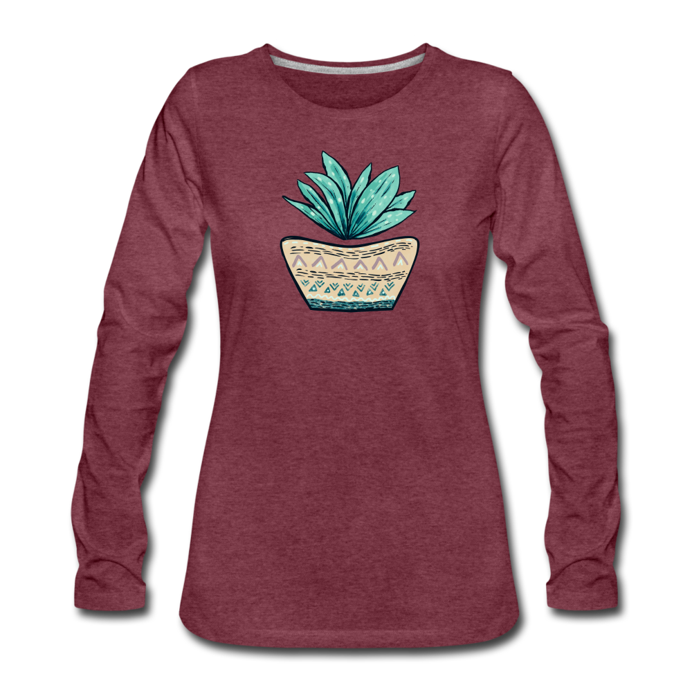 Frauen Premium Langarmshirt - Aloe Vera - Hinter dem Mond