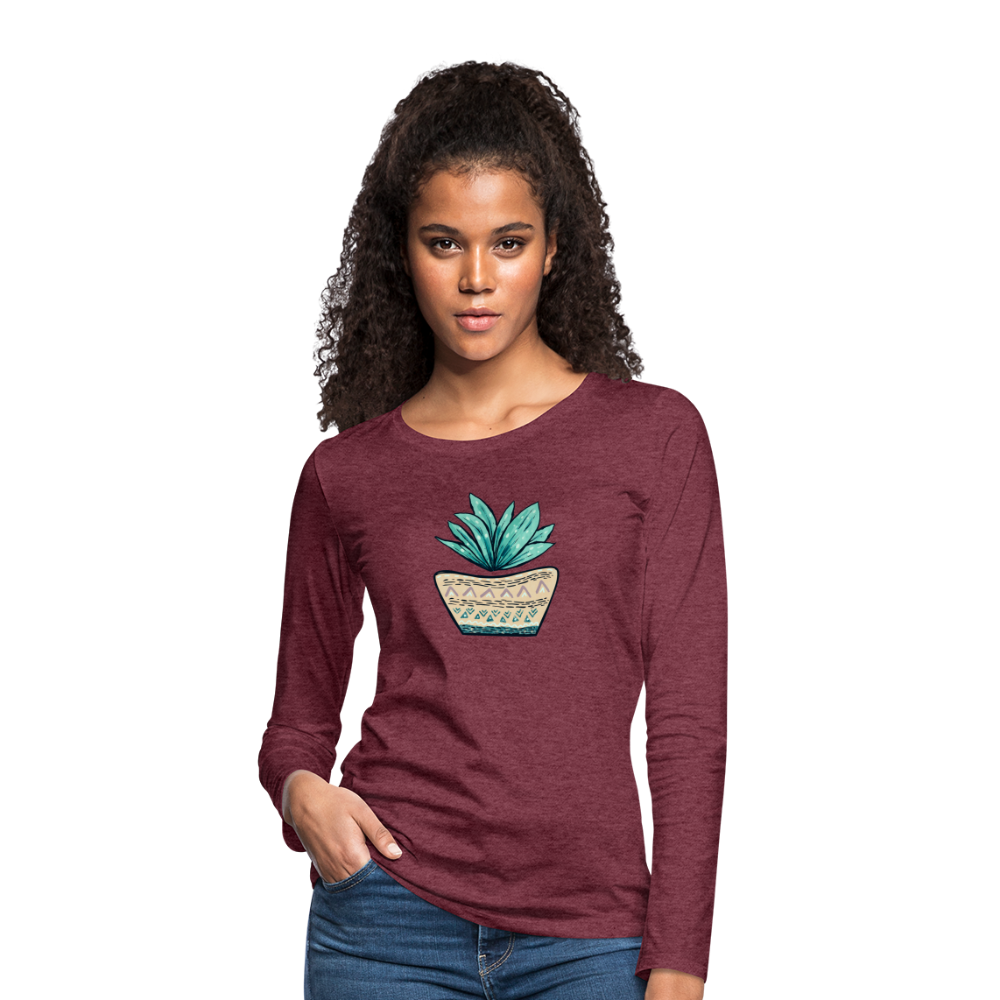 Frauen Premium Langarmshirt - Aloe Vera - Hinter dem Mond