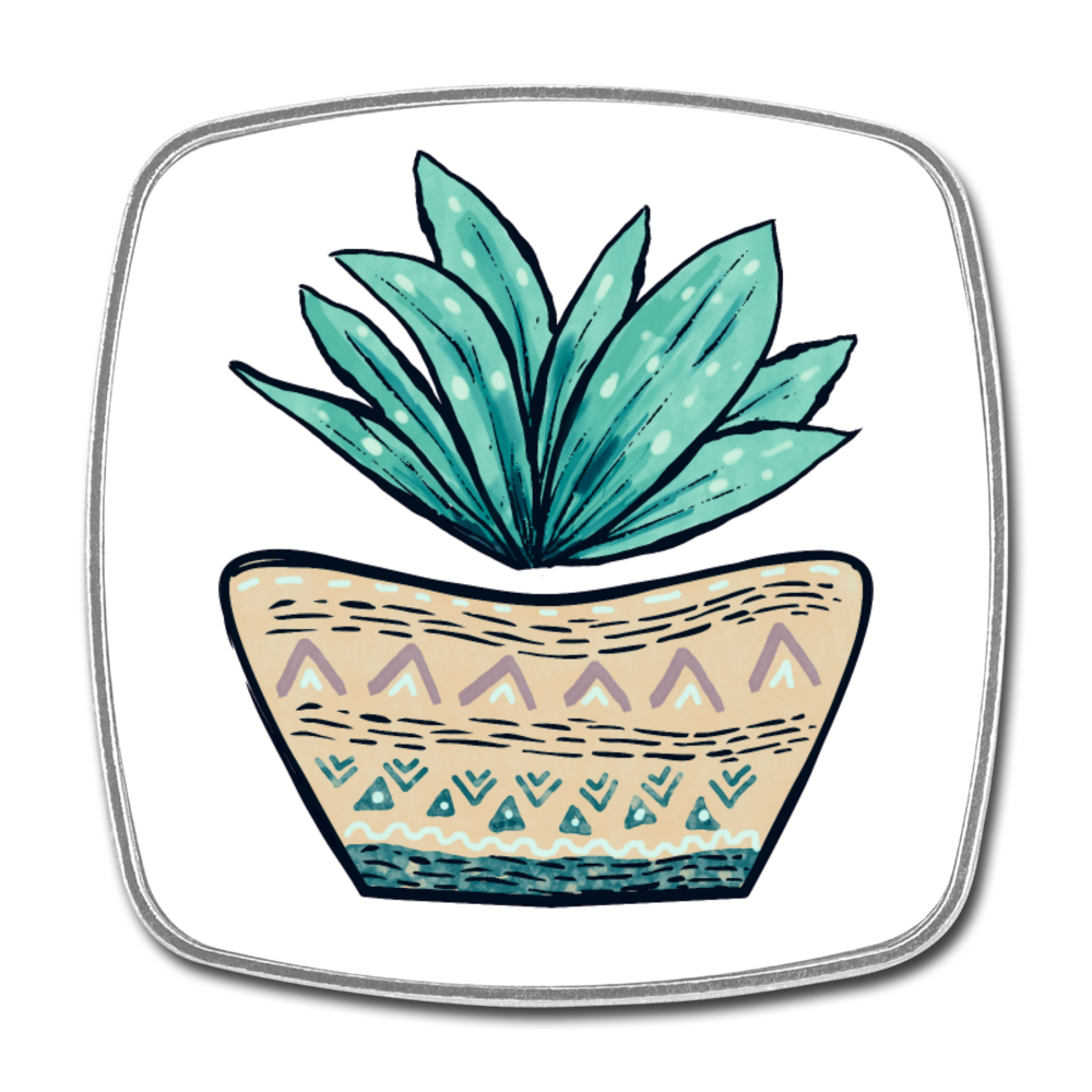 Viereckiger Kühlschrankmagnet - Aloe Vera - Hinter dem Mond