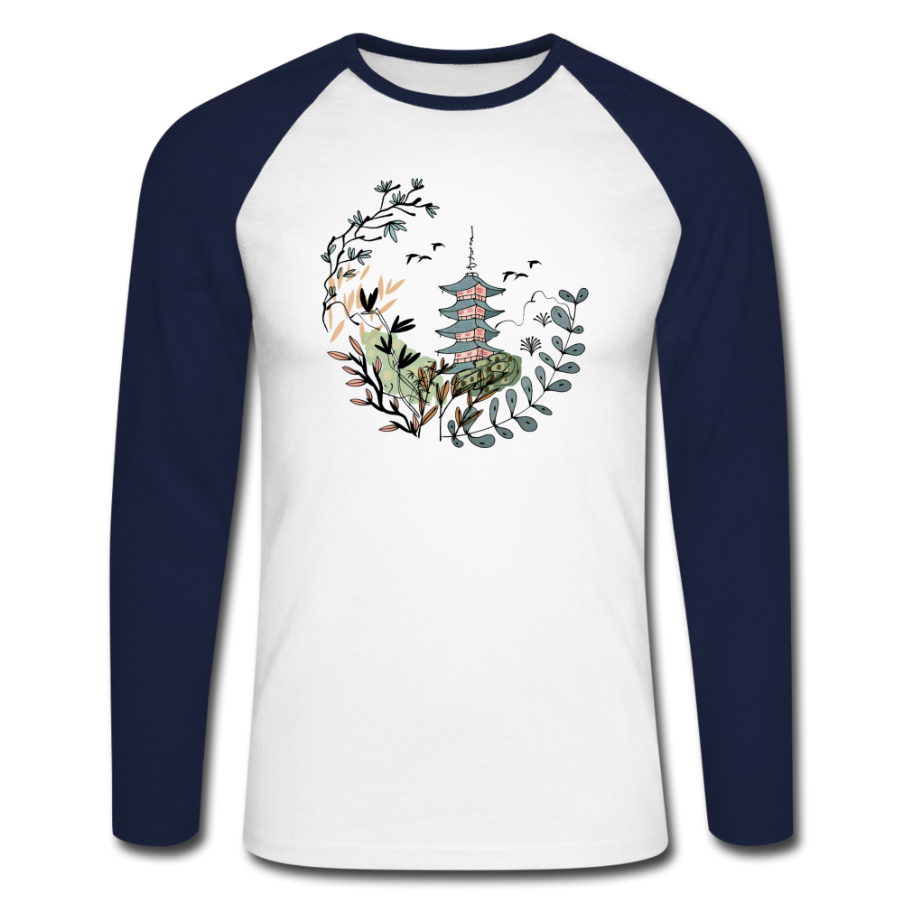 Männer Baseballshirt Langarm - Happy in Japan - Hinter dem Mond