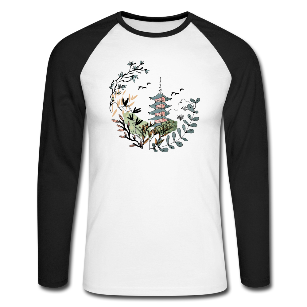 Männer Baseballshirt Langarm - Happy in Japan - Hinter dem Mond