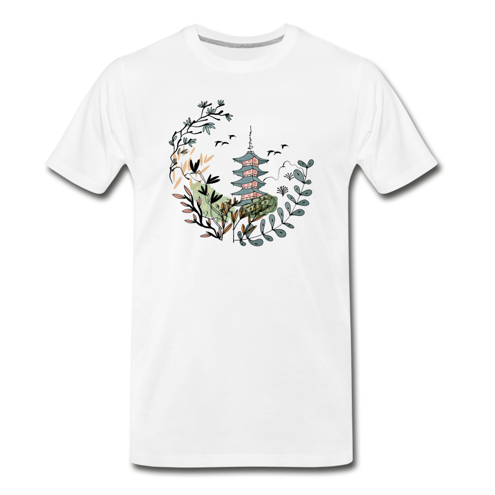 Männer Premium Bio T-Shirt - Happy in Japan - Hinter dem Mond