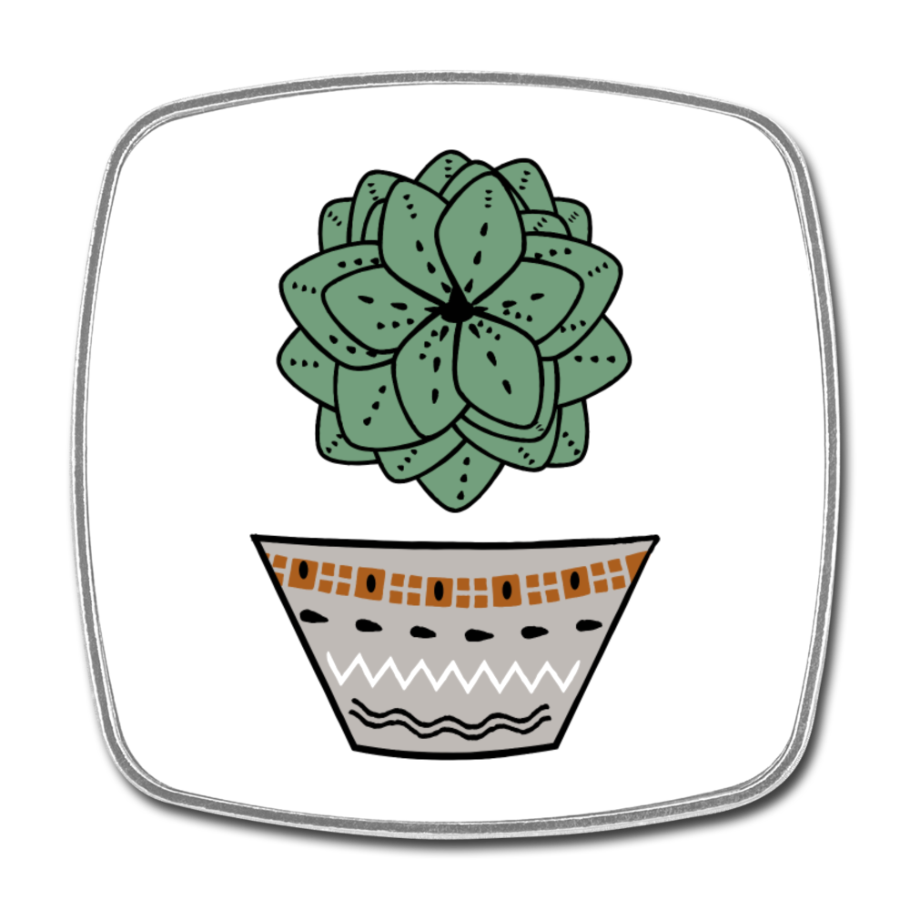 Square fridge magnet - "Sukkulent" - Hinter dem Mond