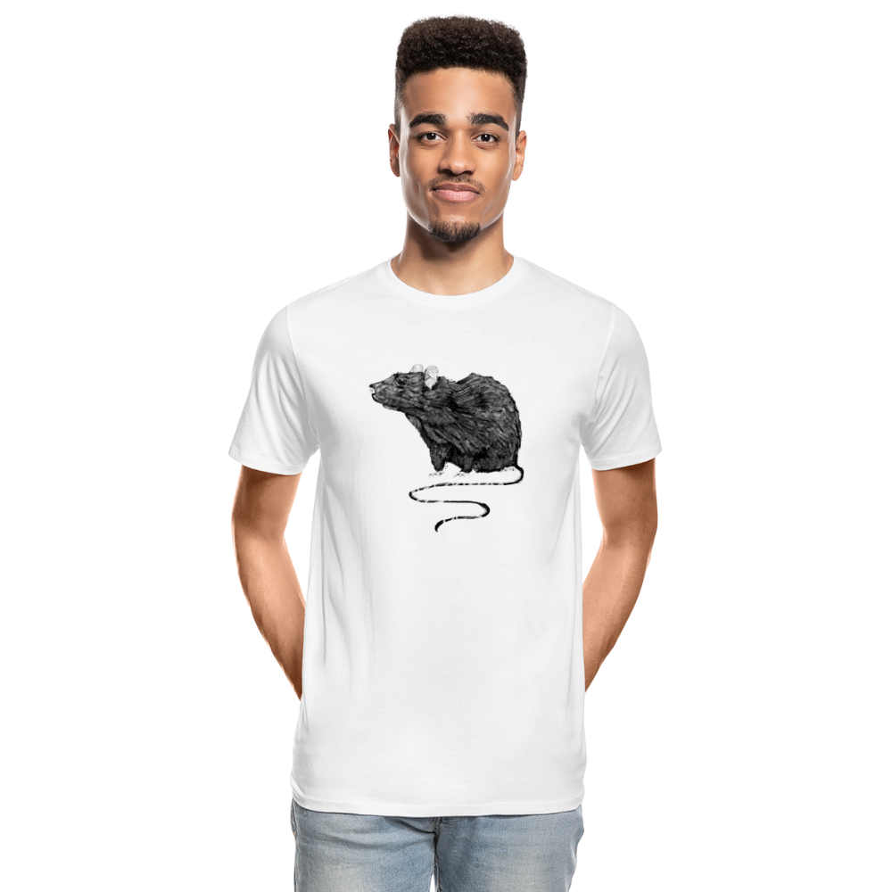 Men's Premium Organic T-Shirt- "Schwarze Ratte" - Weiß
