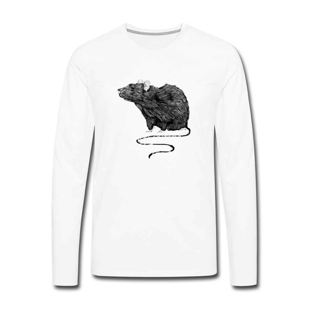 Men's Premium Longsleeve Shirt - "Schwarze Ratte" - Weiß