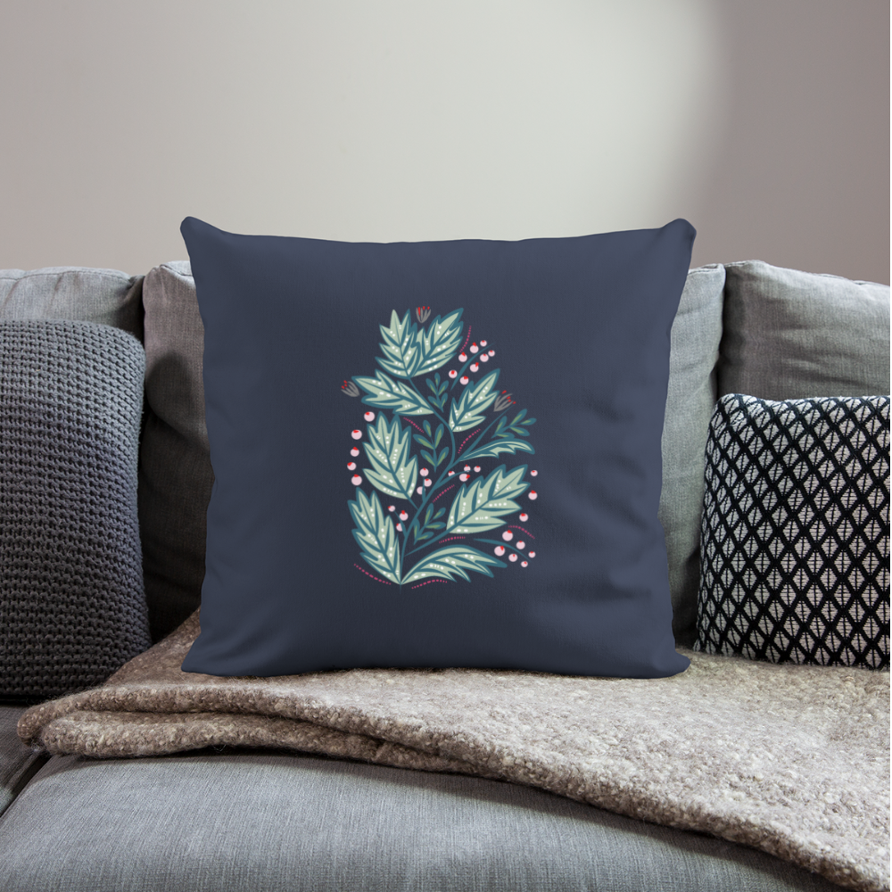 Sofa pillowcase 17,3'' x 17,3'' (45 x 45 cm) - "Frühling Floral" - Navy