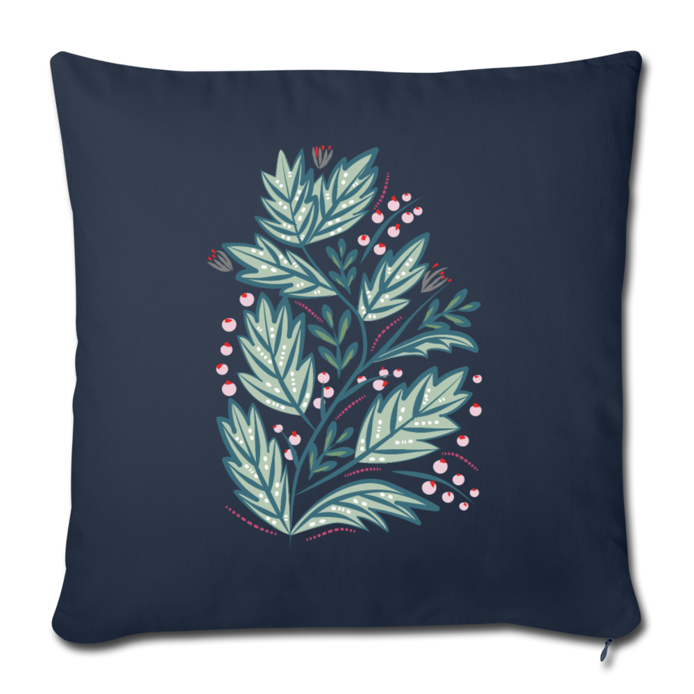Sofa pillowcase 17,3'' x 17,3'' (45 x 45 cm) - "Frühling Floral" - Navy