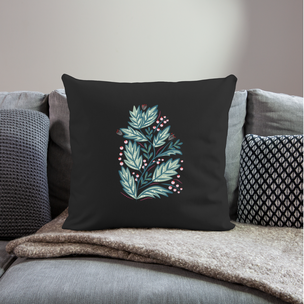 Sofa pillow with filling 45cm x 45cm - "Frühling Floral" - Schwarz
