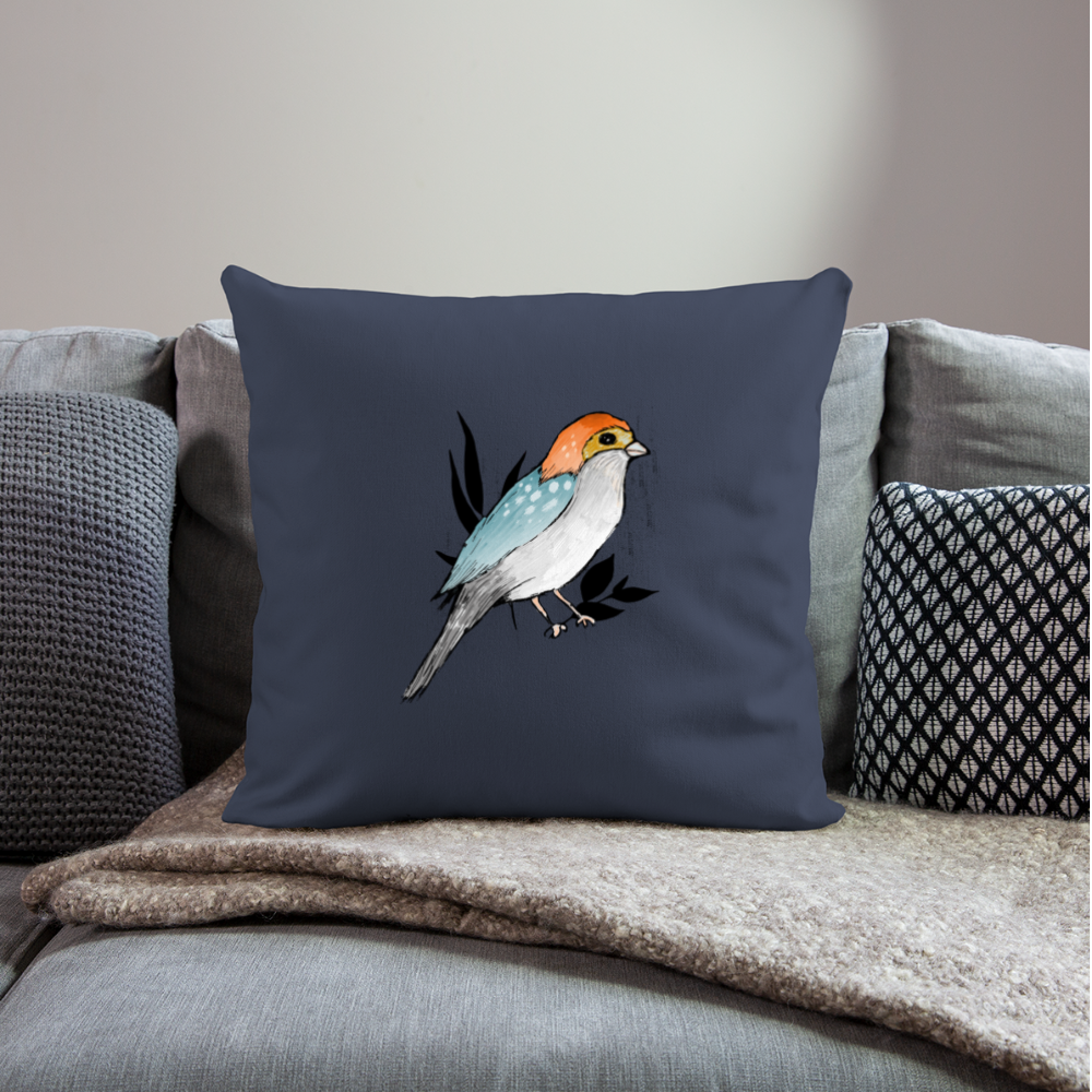 Sofakissen mit Füllung - "Vogel mit Tupfen" - Navy