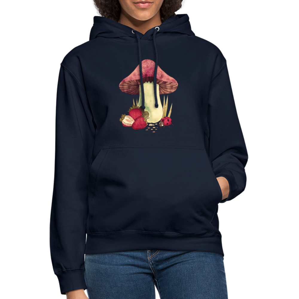 Unisex Hoodie - "Cottagecore_Pilz und Erdbeeren" - Navy