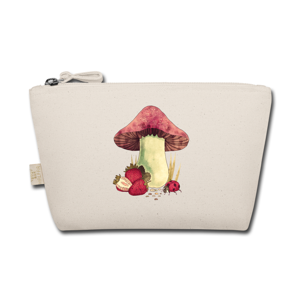 Täschchen - "Cottagecore_Pilz und Erdbeeren" - Natur