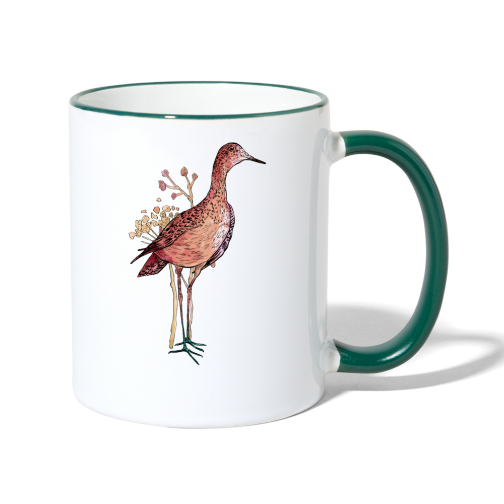 Tasse zweifarbig - "Gans Grazil" - Weiß/Dunkelgrün
