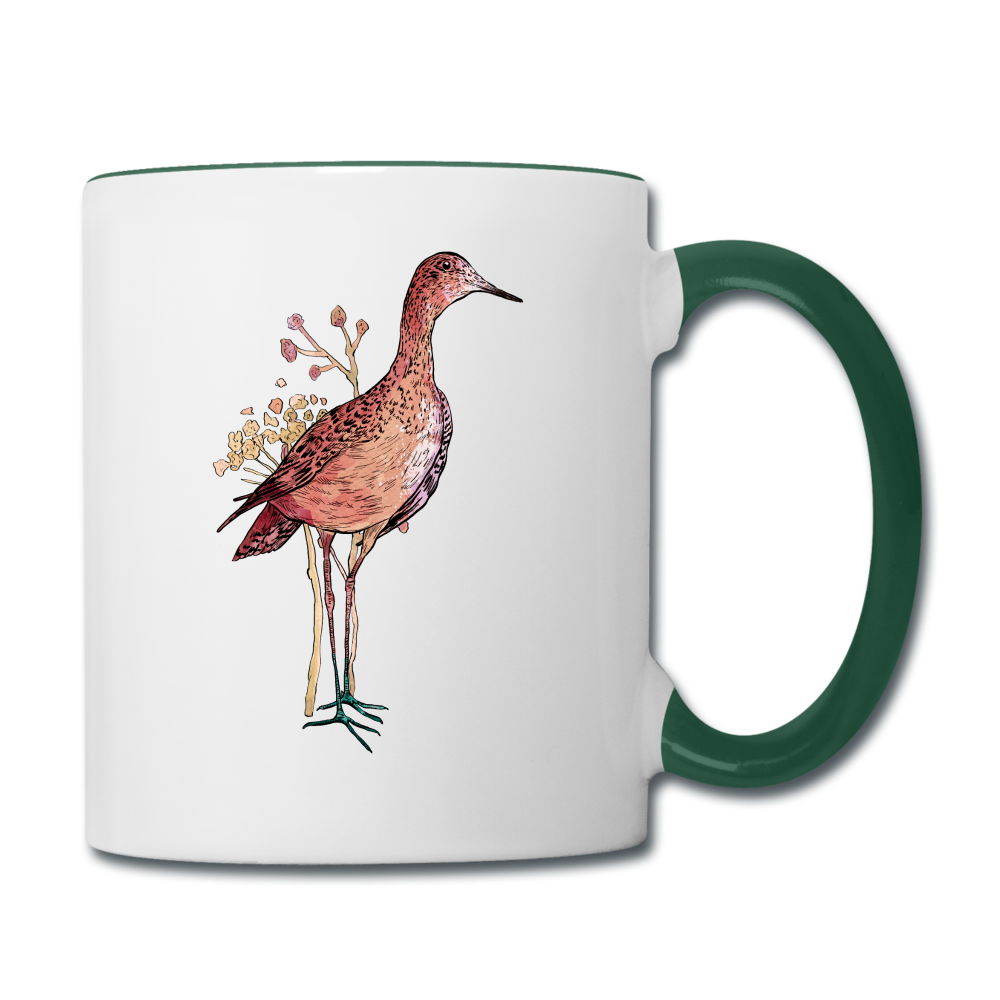Tasse zweifarbig - "Gans Grazil" - Weiß/Dunkelgrün