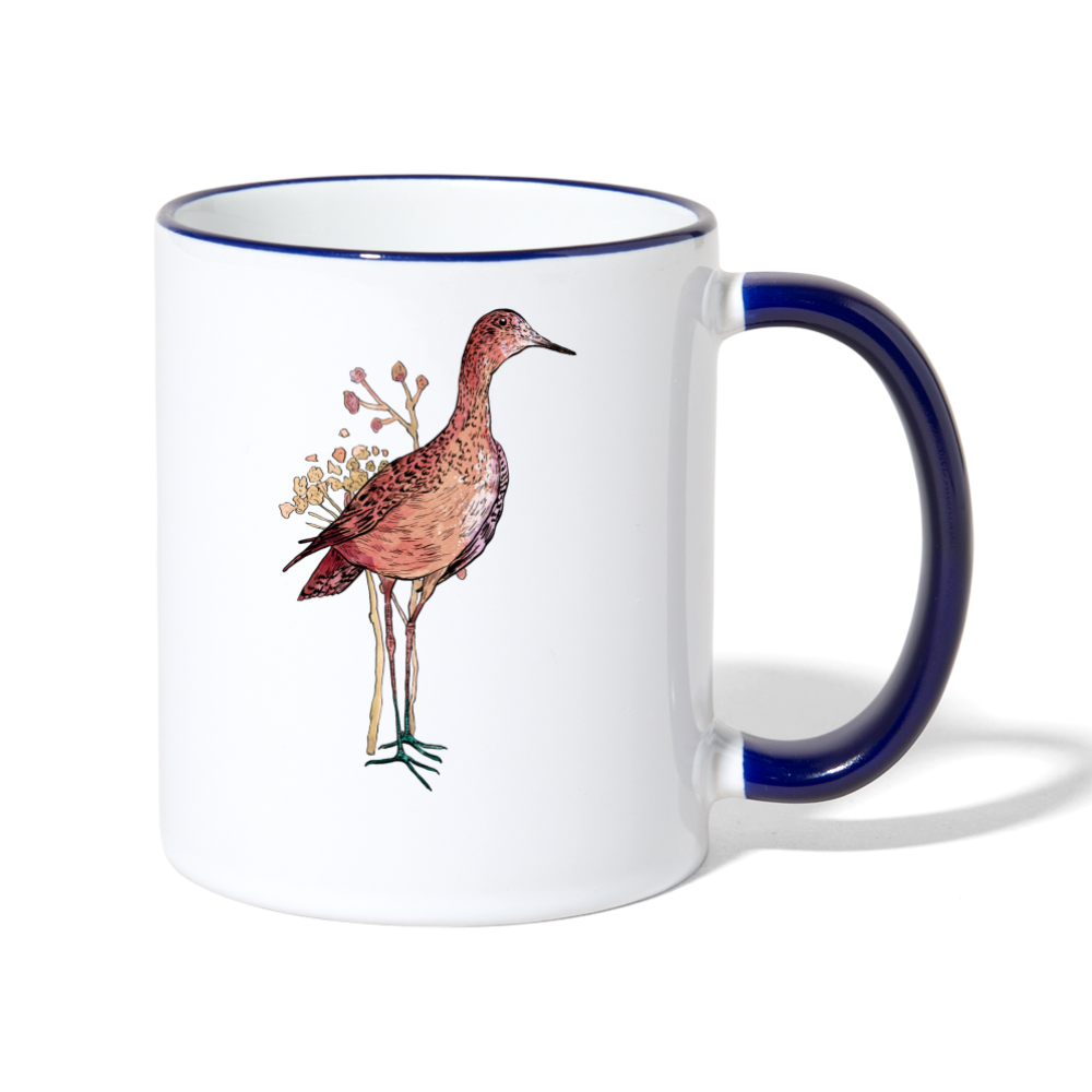 Tasse zweifarbig - "Gans Grazil" - Weiß/Kobaltblau