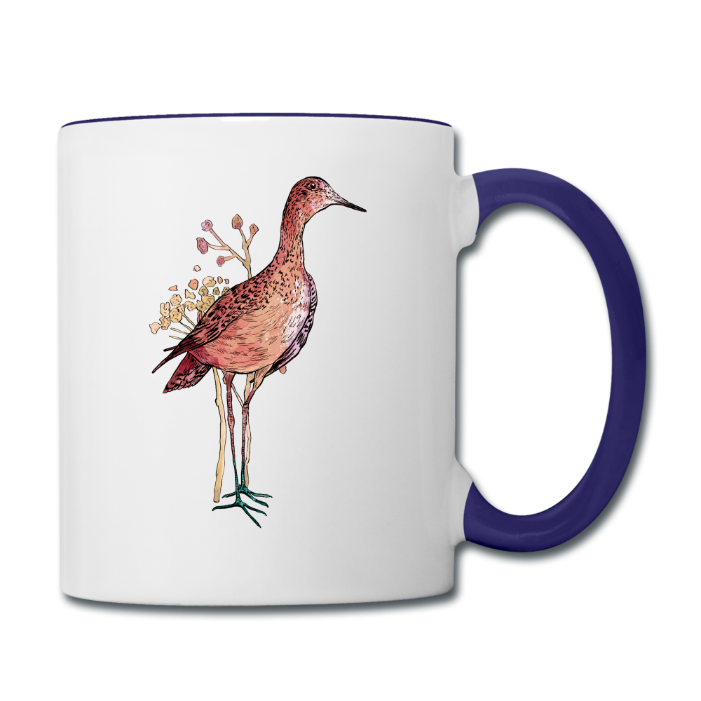 Tasse zweifarbig - "Gans Grazil" - Weiß/Kobaltblau