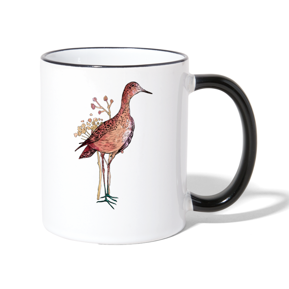 Tasse zweifarbig - "Gans Grazil" - Weiß/Schwarz