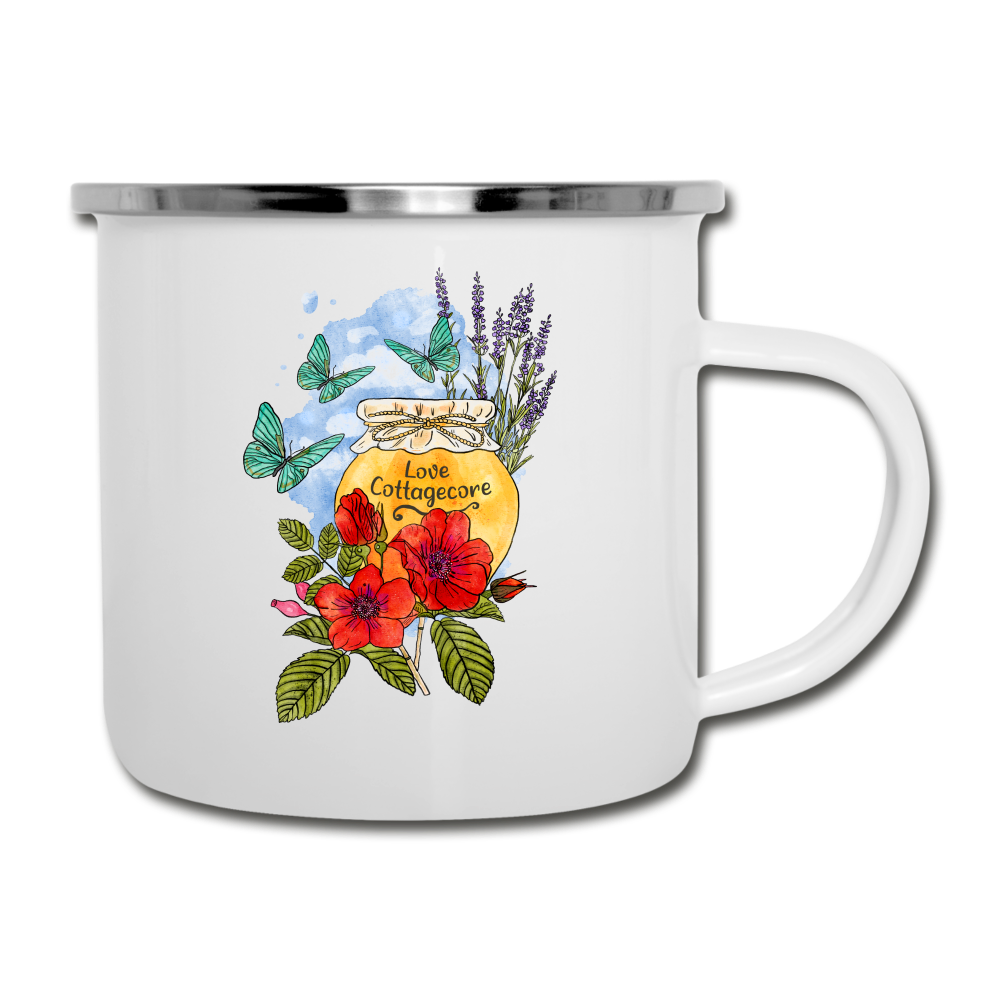 Emaille-Tasse - Cottagecore Honey in the sky - Weiß
