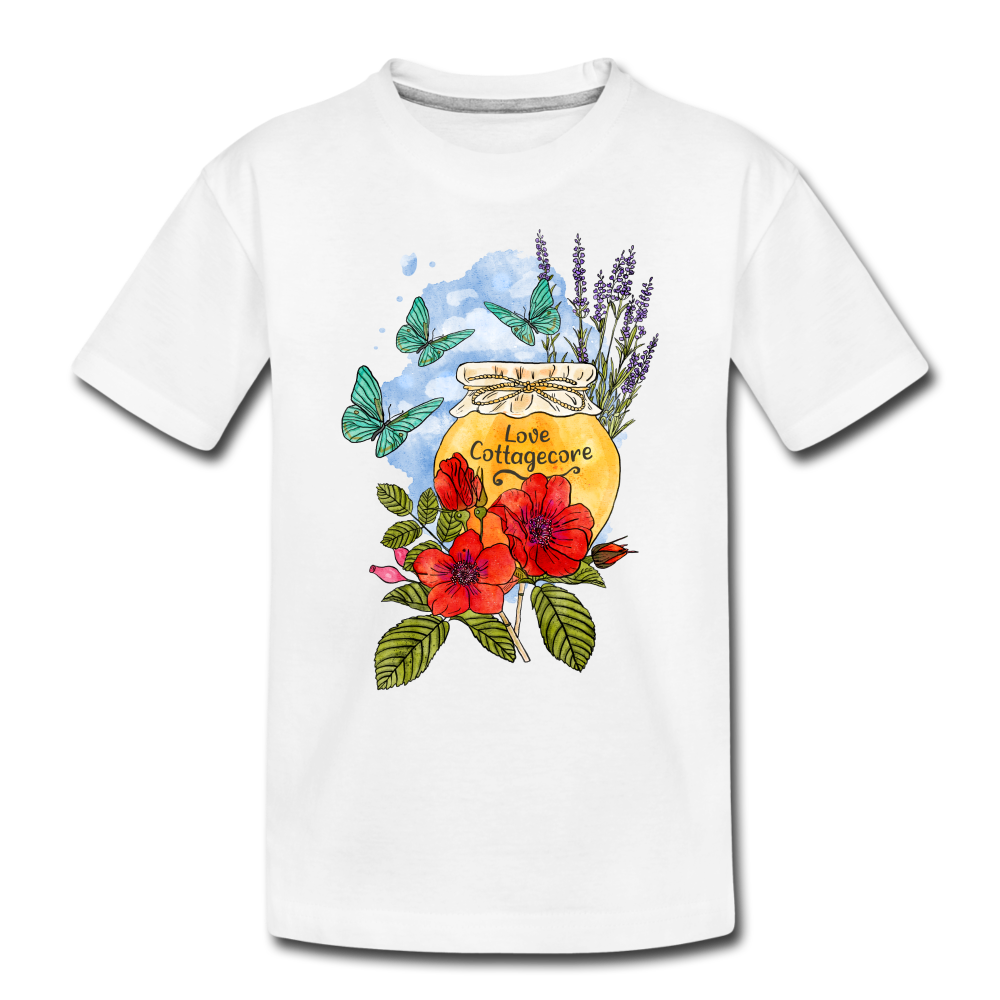 Kinder Premium Bio T-Shirt - Cottagecore Honey in the sky - Weiß