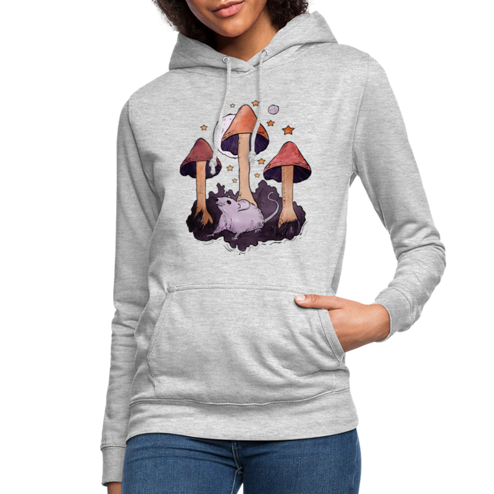 Maus im Märchenwald - Frauen Hoodie - Hellgrau meliert