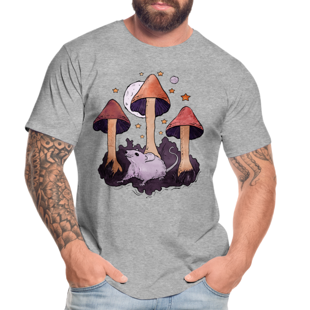 Maus im Märchenwald - Männer Premium Bio T-Shirt - Grau meliert