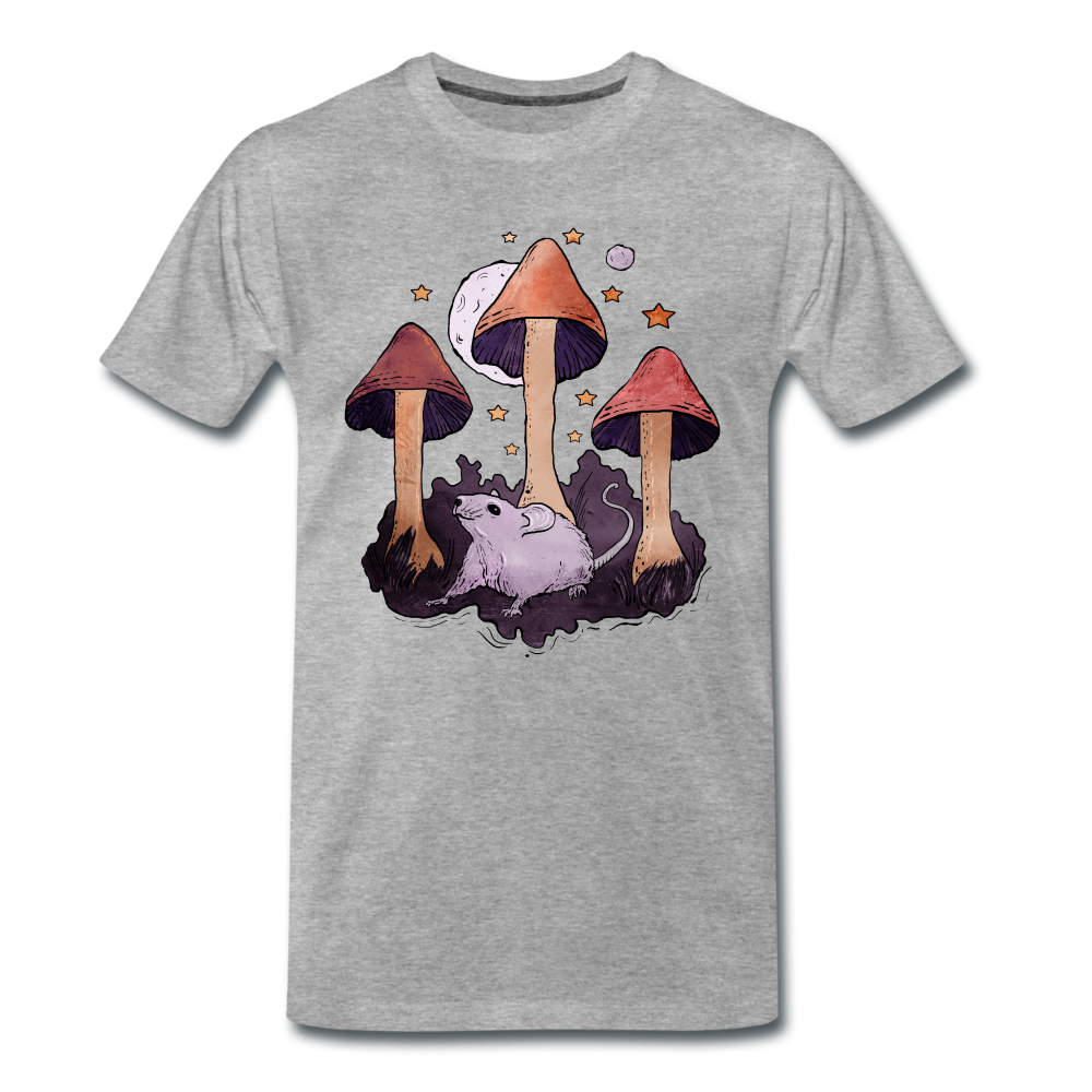 Maus im Märchenwald - Männer Premium Bio T-Shirt - Grau meliert
