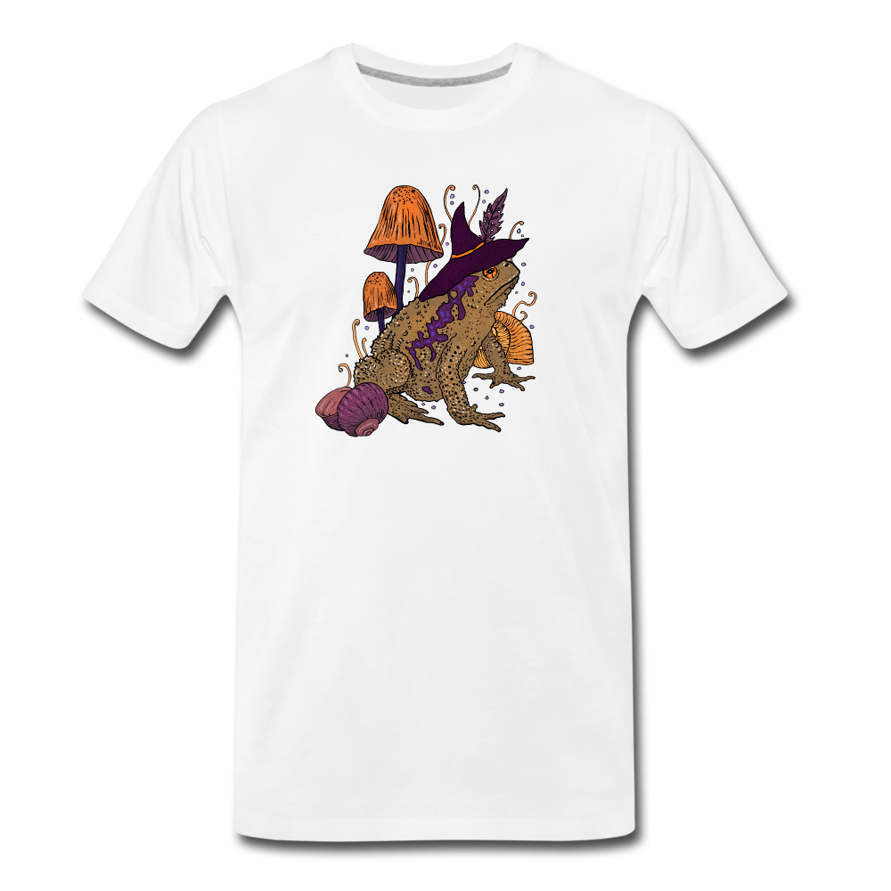 Männer Premium Bio T-Shirt - "Goblincore Kröte" - Weiß