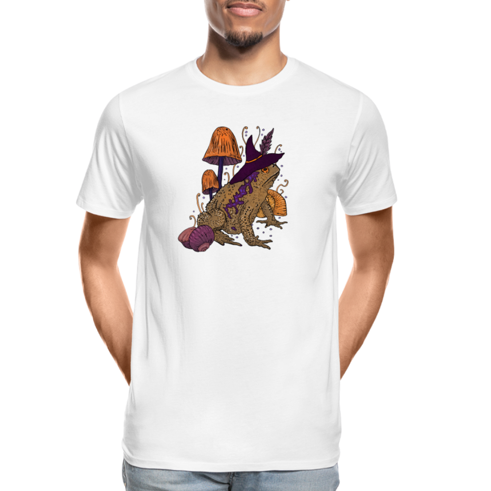 Männer Premium Bio T-Shirt - "Goblincore Kröte" - Weiß