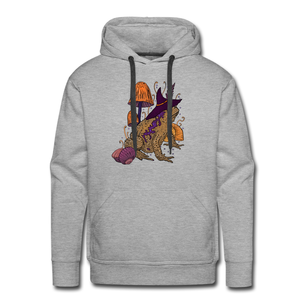 Men’s Premium Hoodie - “Goblincore Kröte“ - Grau meliert