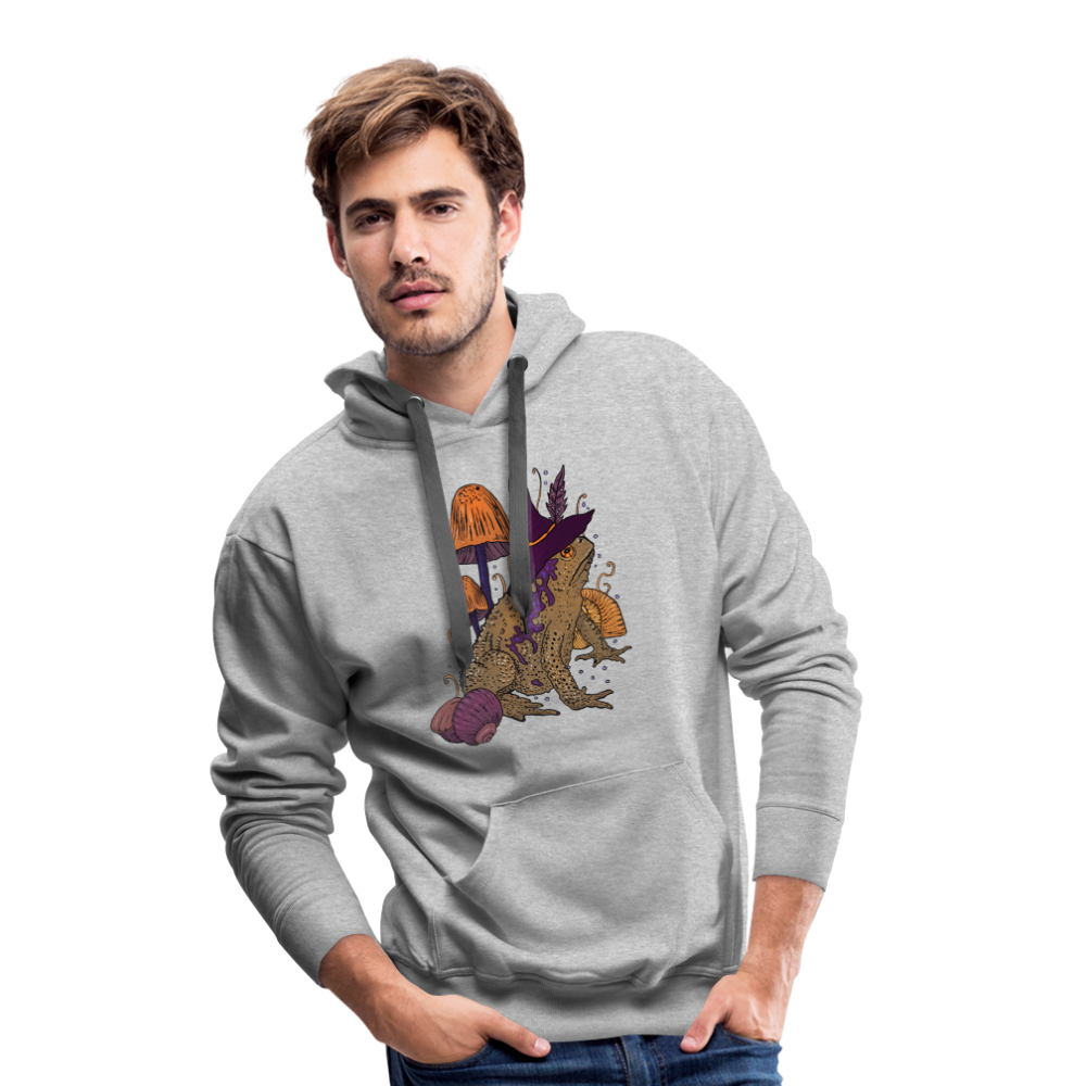 Men’s Premium Hoodie - “Goblincore Kröte“ - Grau meliert