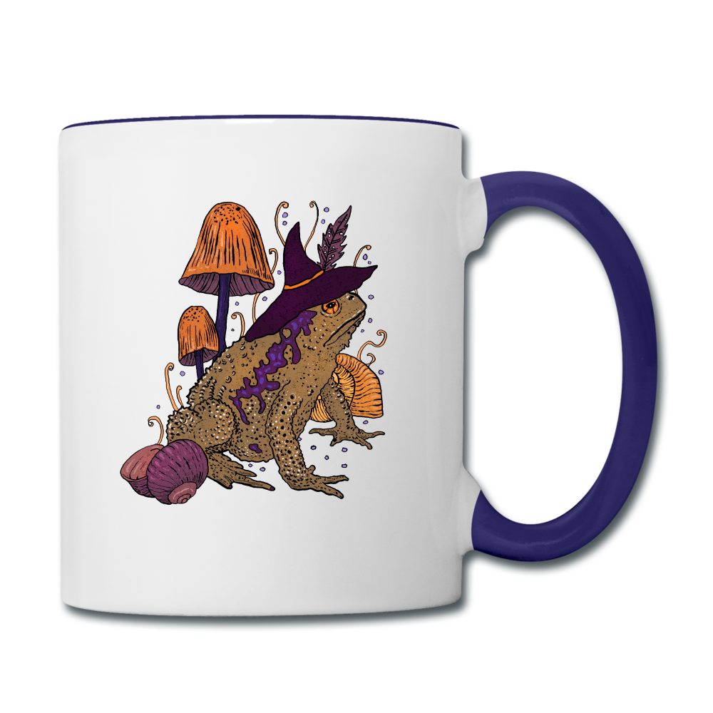 Tasse zweifarbig “Goblincore Kröte“ - Weiß/Kobaltblau