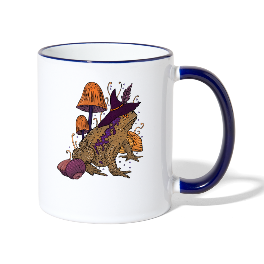 Tasse zweifarbig “Goblincore Kröte“ - Weiß/Kobaltblau