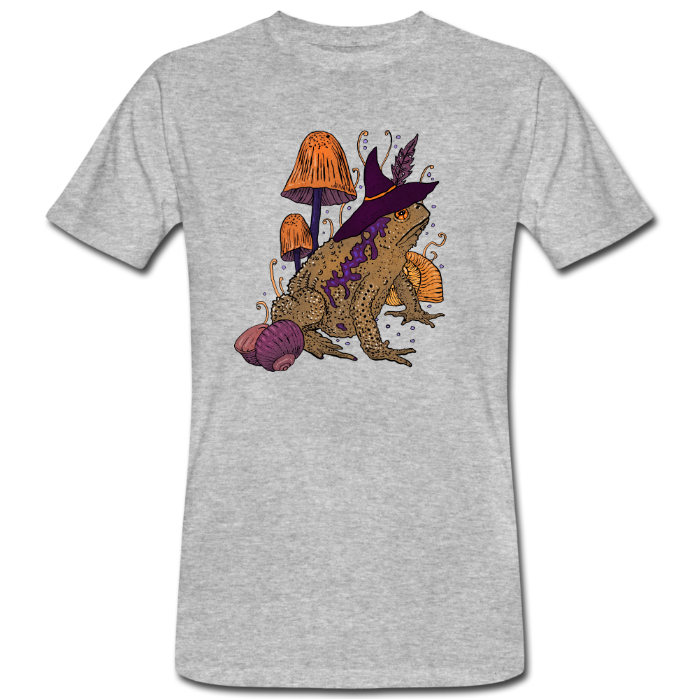 Männer Bio-T-Shirt - “Goblincore Kröte“ - Grau meliert