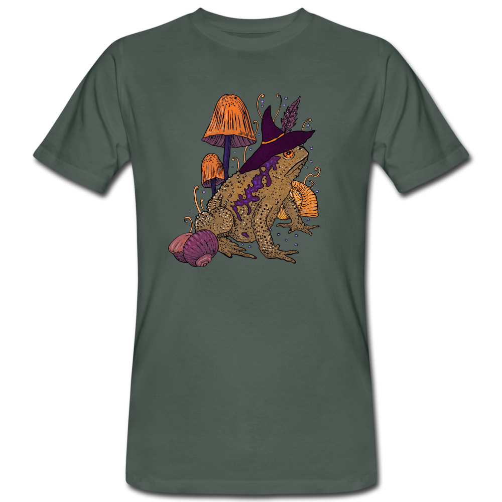 Männer Bio-T-Shirt - “Goblincore Kröte“ - Graugrün