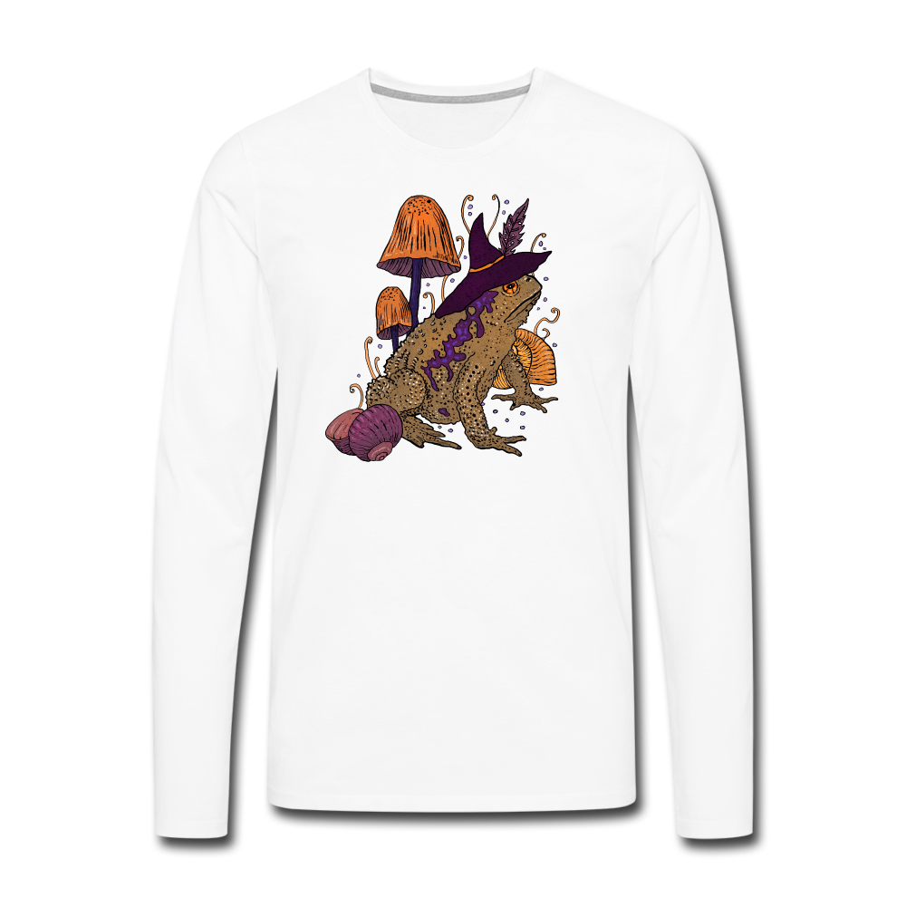 Männer Premium Langarmshirt - “Goblincore Kröte“ - Weiß