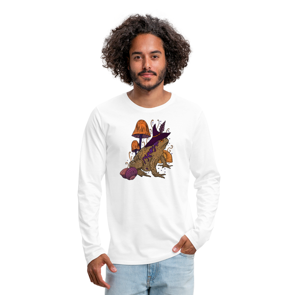 Männer Premium Langarmshirt - “Goblincore Kröte“ - Weiß