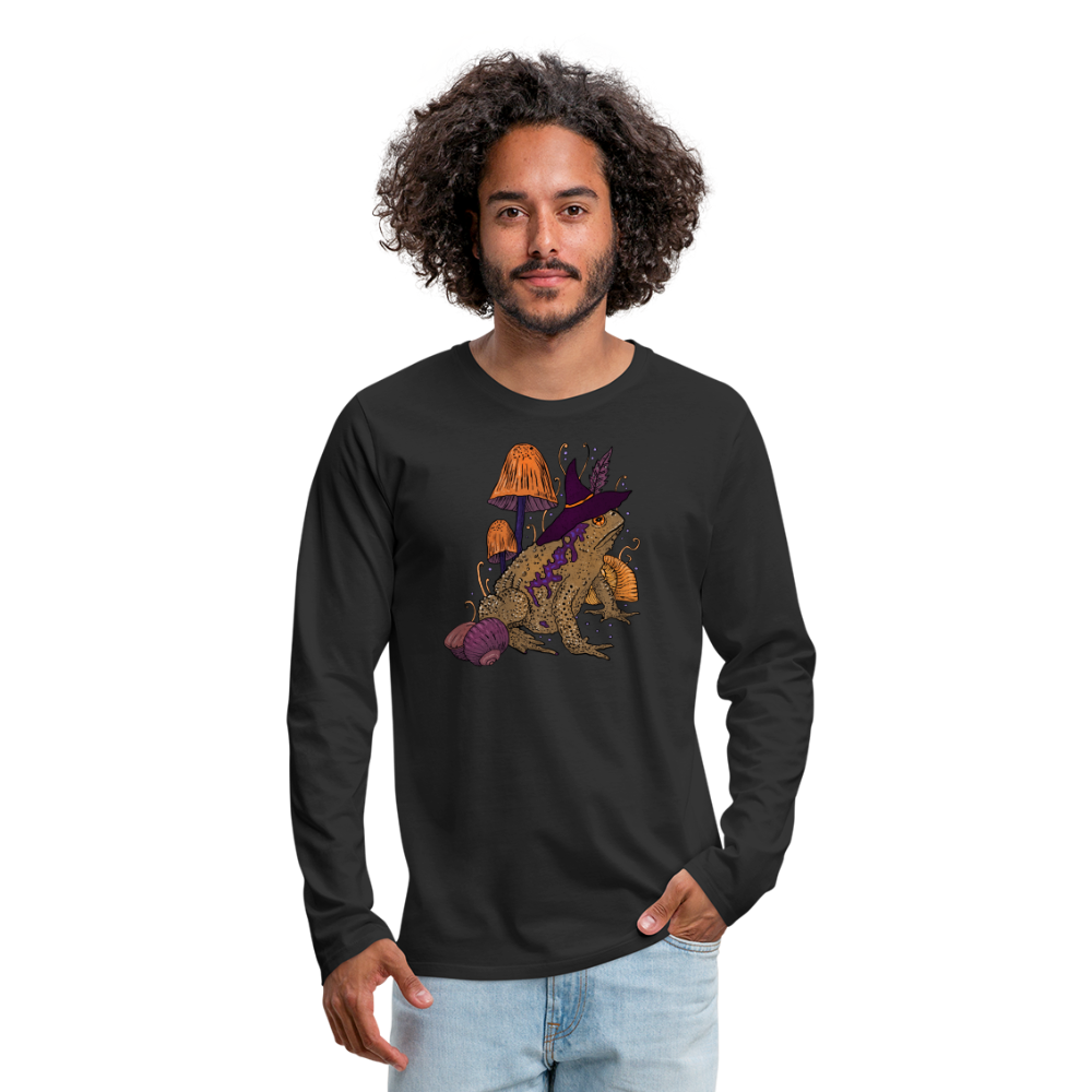 Männer Premium Langarmshirt - “Goblincore Kröte“ - Schwarz