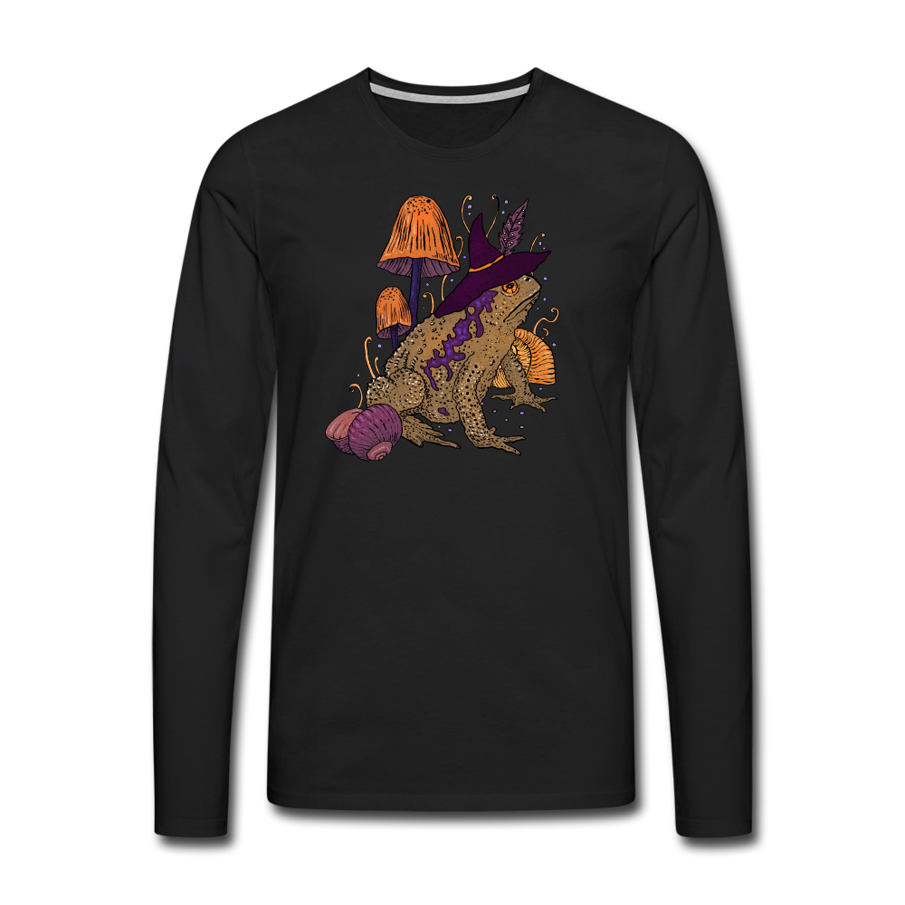 Männer Premium Langarmshirt - “Goblincore Kröte“ - Schwarz