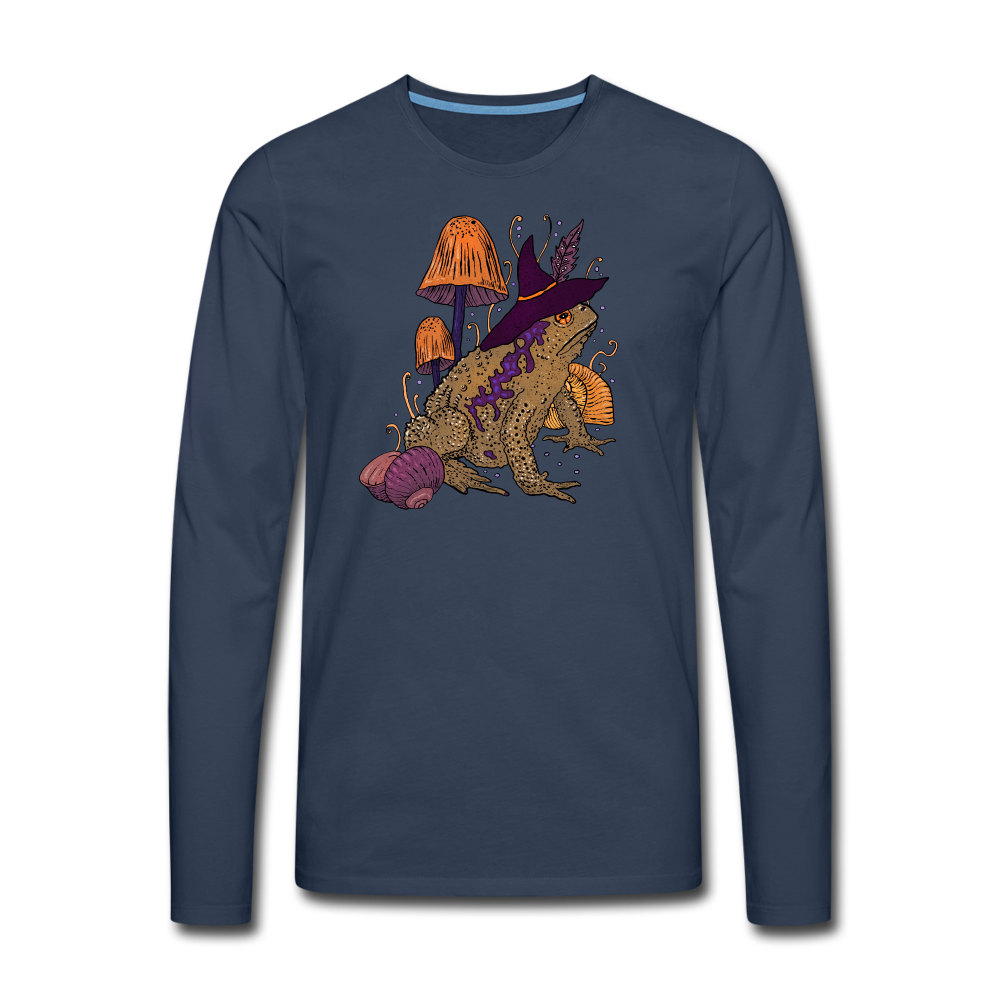 Männer Premium Langarmshirt - “Goblincore Kröte“ - Navy