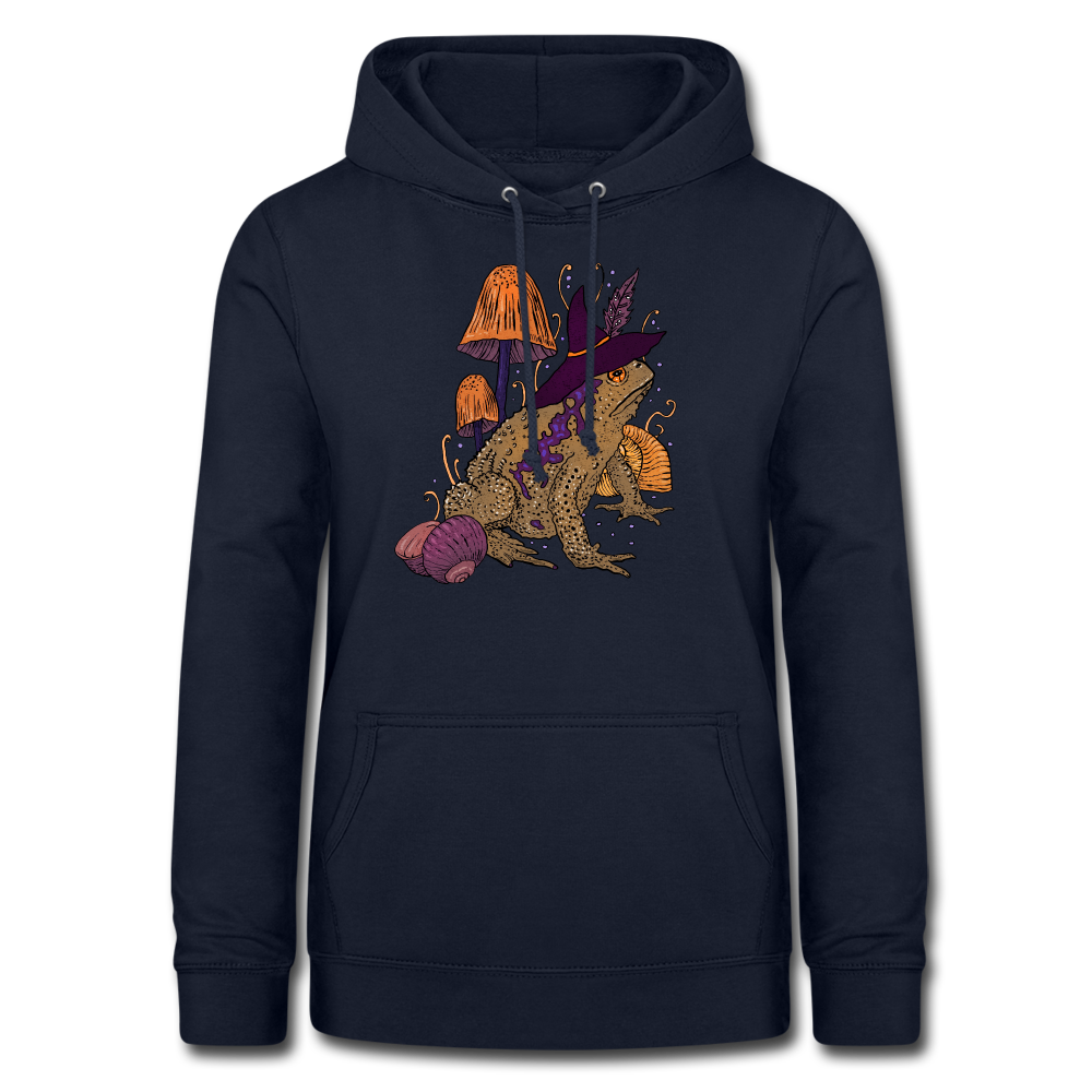 Frauen Hoodie - “Goblincore Kröte“ - Navy
